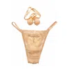 House Of Silk Women's Neutrals Poms Chiffon Champagne Lover Embroidered Panty In White