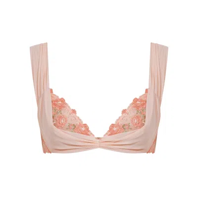 House Of Silk Women's Pink / Purple Florina Lace Tulle Bra Salmon In Pink/purple