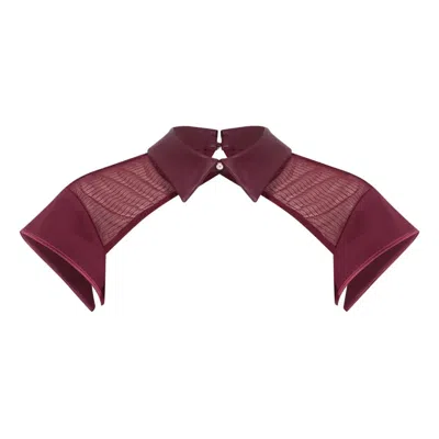 House Of Silk Women's Red Fleur Collar Accessory Burgundy
