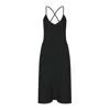 House Of Silk Women's Silky Sateen Slip Dress Black In Black