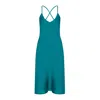 House Of Silk Women's Silky Sateen Slip Dress Emerald Green In Green