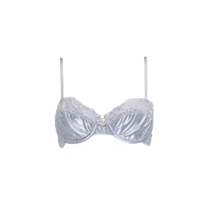 House Of Silk Women's Tina Vegan Leather Balconette Bra Silver | ModeSens