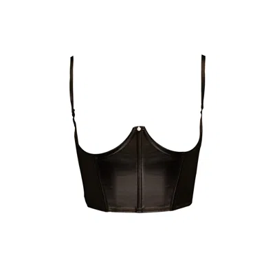 House Of Silk Women's Tina Vegan Leather Corset Black