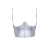 House Of Silk Women's Tina Vegan Leather Corset Silver In Silver