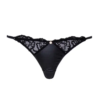 House Of Silk Women's Tina Vegan Leather Thong Black