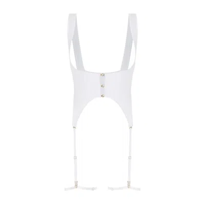 House Of Silk Women's Viola Corset And Garter Set White