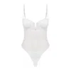 House Of Silk Women's Viola Push Up Tulle Bodysuit  White In White