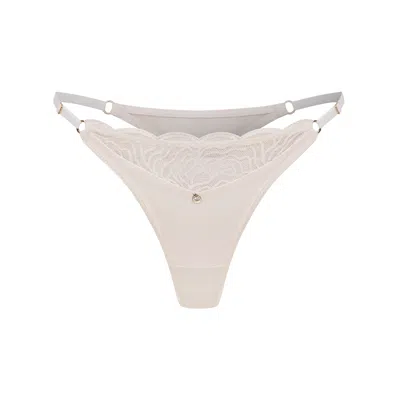 House Of Silk Women's White Monica Champagne Thong