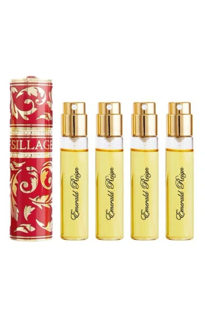 House Of Sillage Arabesque Collection Ruby Travel Case & Emerald Reign Fragrance Gift Set In Transparent