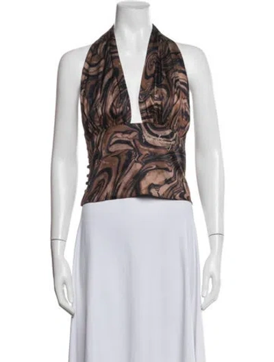 Pre-owned House Of Sunny Animal Print Halterneck Top In Multi
