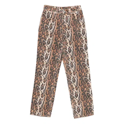 House Of Sunny Womens Multi Leopard Jessie Straight-leg Denim Jeans