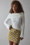 House Of Sunny Bias Cut Heritage Mini Skirt In Yellow Plaid, Women's At Urban Outfitters In Yellow Plaid