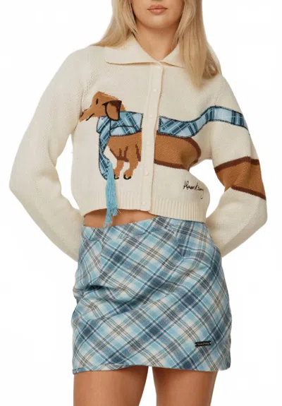 House Of Sunny Bias Cut Heritage Skirt In Blue