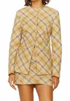 House Of Sunny Check Collarless Blazer In Multi In Multi