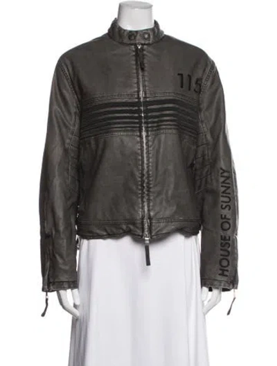 Pre-owned House Of Sunny Biker Jacket In Grey