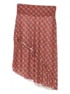 House Of Sunny Womens Retro Check Asymmetric Stretch-woven Midi Skirt Multi In Red