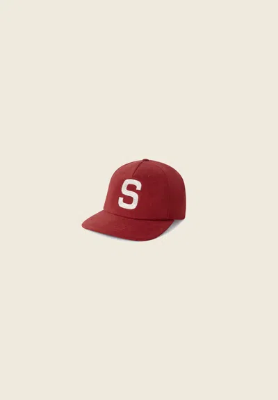 House Of Sunny Chain Stitch Emblem Cap In Red
