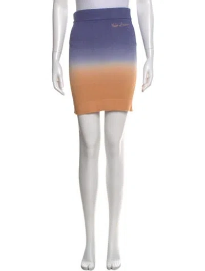 Pre-owned House Of Sunny Colorblock Pattern Mini Skirt In Orange