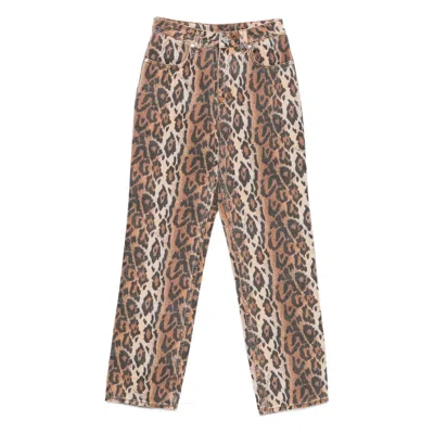 House Of Sunny Womens Multi Leopard Jessie Straight-leg Denim Jeans