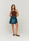 House Of Sunny Womens Fade Pleated Denim Mini Skirt Blue Rinse