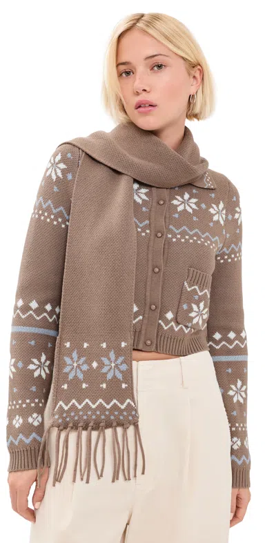 House Of Sunny Fairaisle Tripper Cardigan Light Brown
