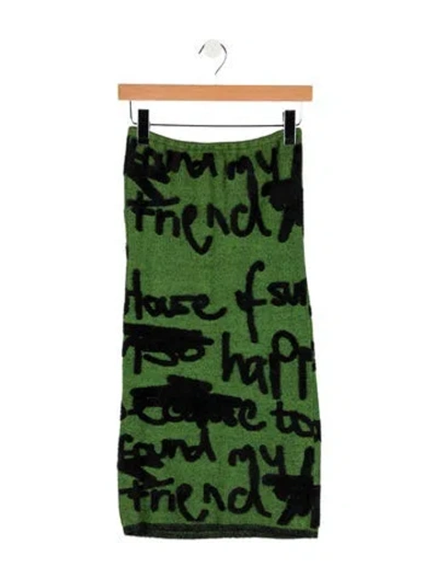 Pre-owned House Of Sunny Graphic Print Mini Skirt In Green