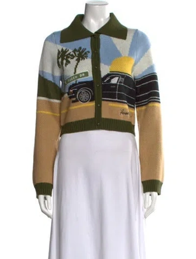 Pre-owned House Of Sunny Graphic Print Sweater In Blue