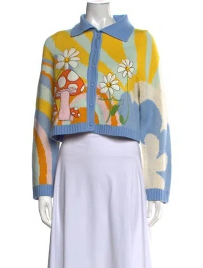 Pre-owned House Of Sunny Graphic Print Sweater In Blue