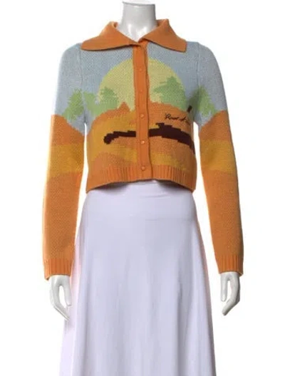 Pre-owned House Of Sunny Graphic Print Sweater In Orange