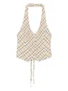 House Of Sunny Halter-neck Plaid Waistcoat In Multi
