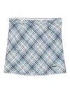 House Of Sunny Heritage Plaid Bias-cut Mini Skirt In Gray