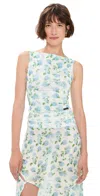 House Of Sunny Hydrangea Double Layer Mesh Top Soft Blue In Multi