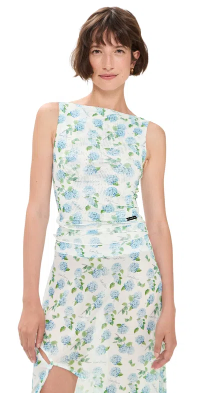 House Of Sunny Hydrangea Double Layer Mesh Top Soft Blue In Multi