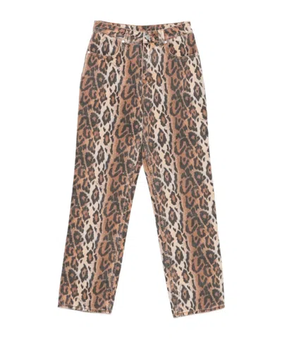 House Of Sunny Womens Multi Leopard Jessie Straight-leg Denim Jeans