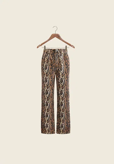 House Of Sunny Womens Multi Leopard Jessie Straight-leg Denim Jeans