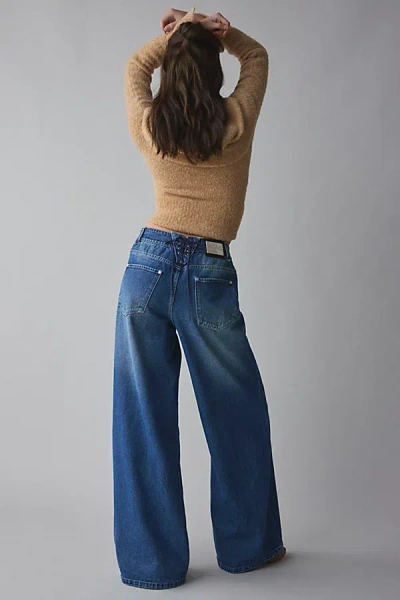 House Of Sunny Low-rise Wide Leg Jean In Blue Wash, Women's At Urban Outfitters
