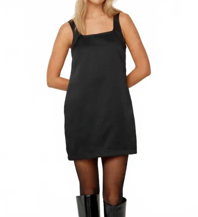 House Of Sunny Mini Satin Shift Dress In Black