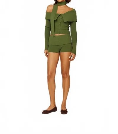 House Of Sunny One Love Shoulder Rib In Pine Green