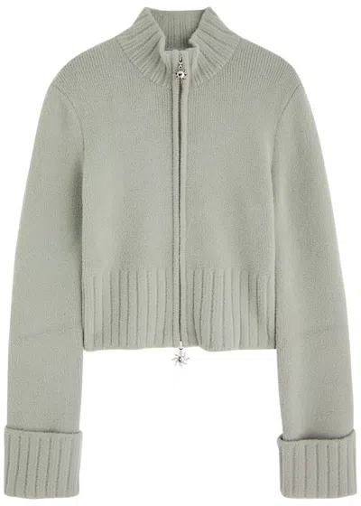 House Of Sunny Peggy Brushed-knit Cardigan In Grey