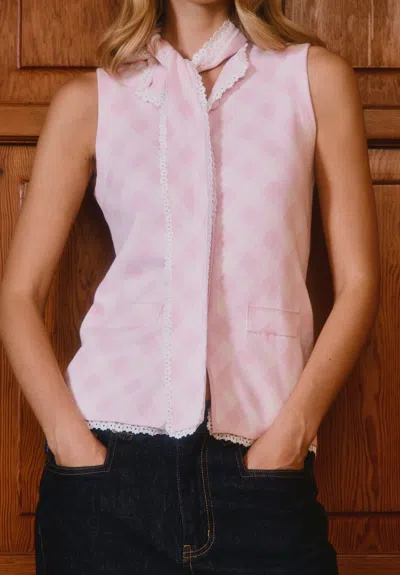 House Of Sunny Pink Ladies Peggy Vest In Multi