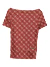 House Of Sunny Plaid T-shirt In Red