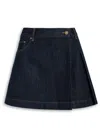 House Of Sunny Pleated Denim Mini Skirt In Blue