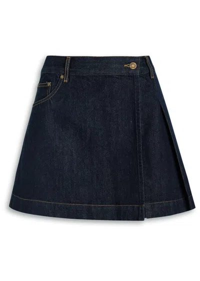 House Of Sunny Pleated Denim Mini Skirt
