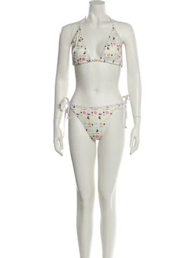 Pre-owned House Of Sunny Printed Bikini In Neutral
