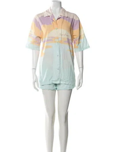 Pre-owned House Of Sunny Printed Short Set In Neutrals
