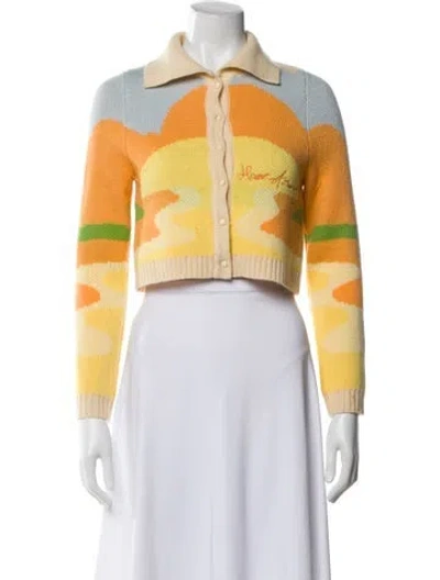 Pre-owned House Of Sunny Printed Sweater In Yellow