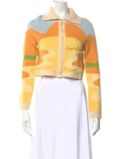 Pre-owned House Of Sunny Printed Sweater In Yellow