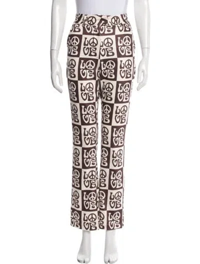 Pre-owned House Of Sunny Printed Wide Leg Pants In Multi