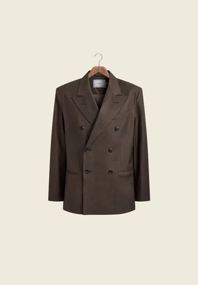 Relaxed Tailored Suit Jacket In Brown from House of Sunny
