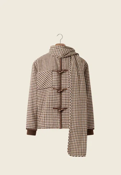 House Of Sunny Retro Blanket Jacket With Detatchable Scarf In Gray